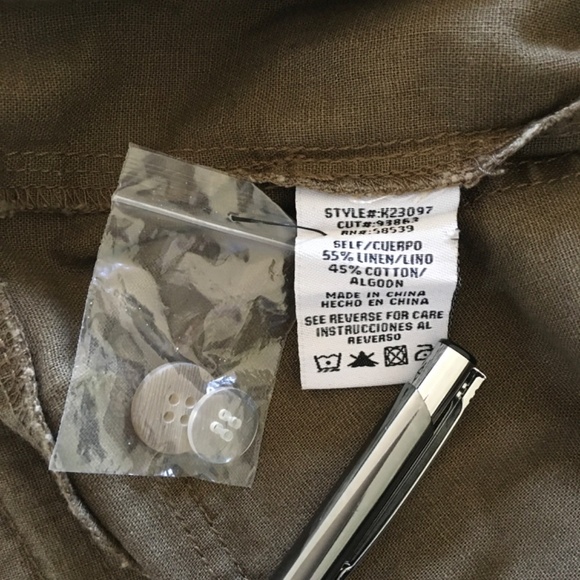 Kut from the Kloth Linen Blend Drawstring Wide Leg Ankle Pants Sz 8 Dark Olive - Picture 11 of 16